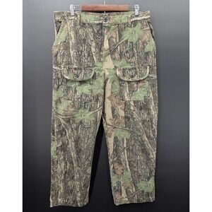 Vintage OCOEE Rebark Camo Cargo Pants Mens Tag Size 38 100% Cotton Hunting 37x29